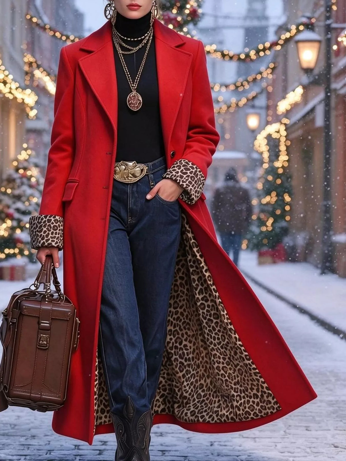 Button-Up Longline Coat with Pockets
