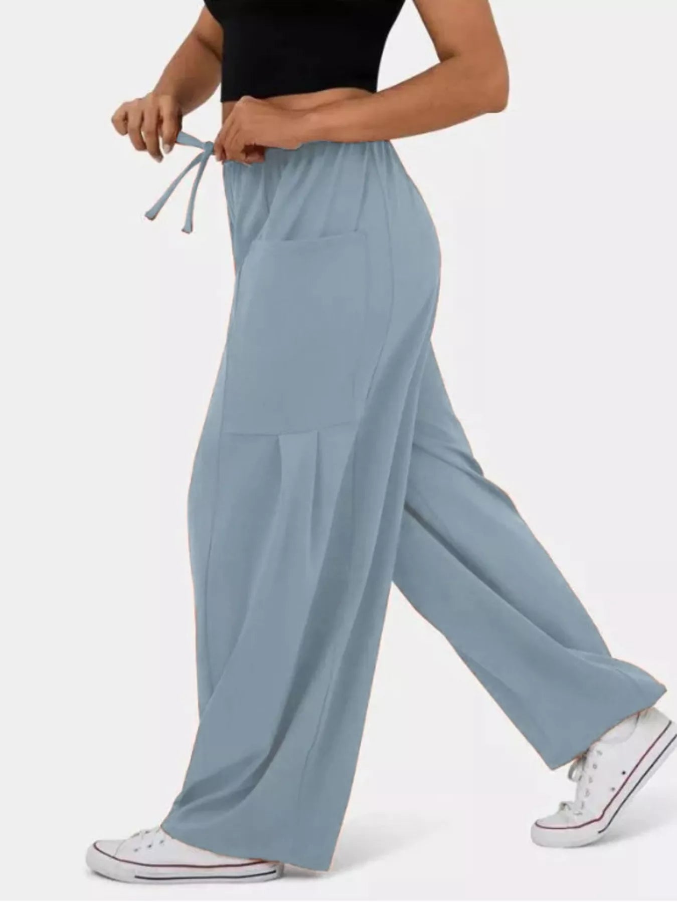 Drawstring Wide-Leg Pants