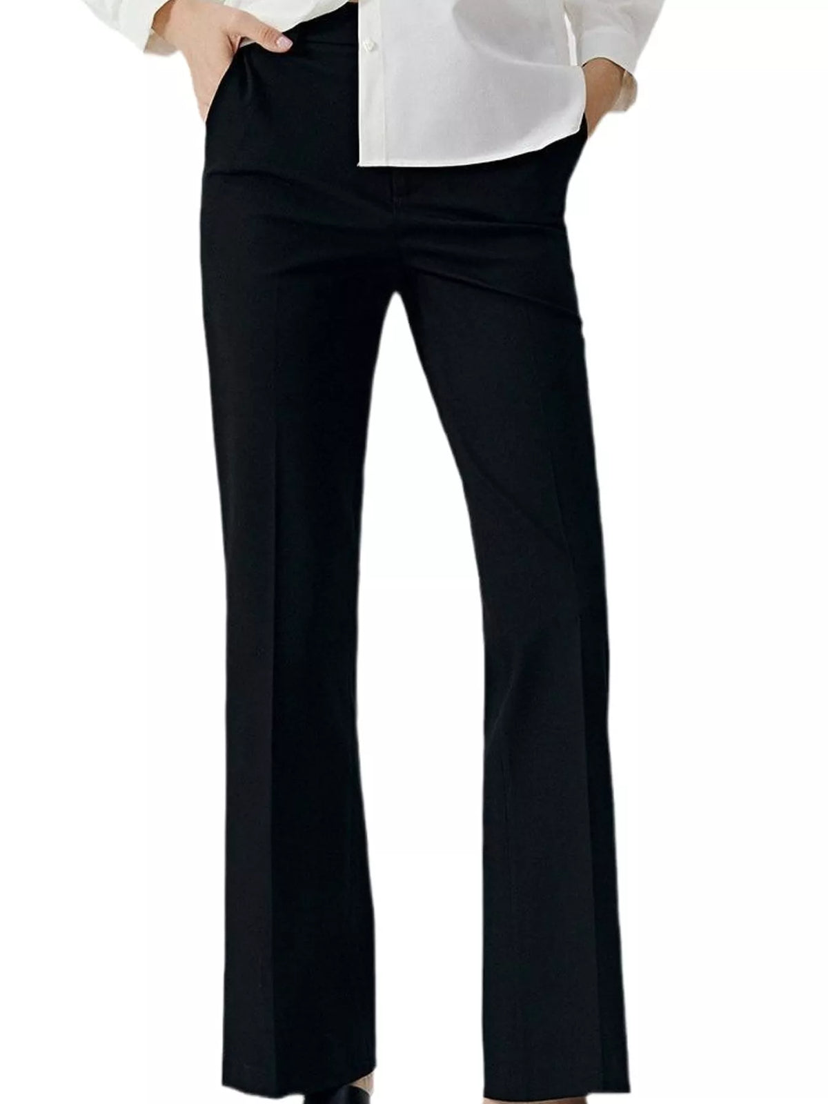 High-Waisted Slim-Fit Dress Pants