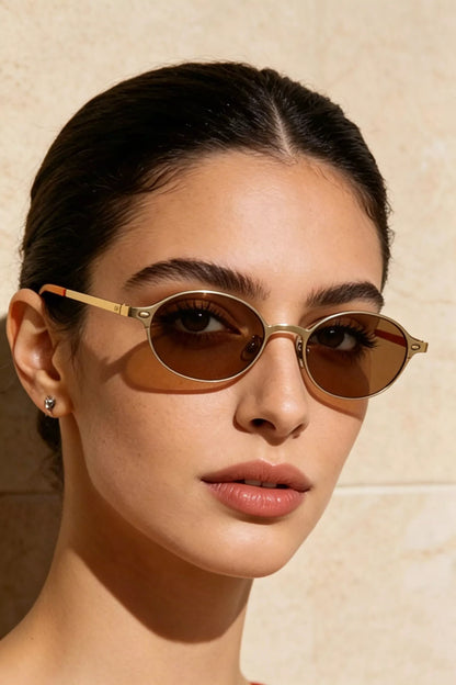 Ilussa Vintage Oval Metal Sunglasses