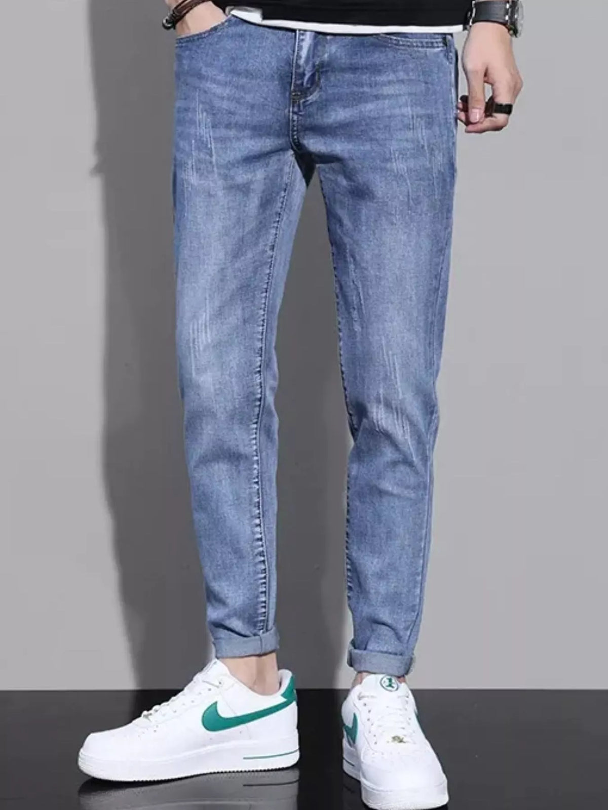 Washed Slim Fit Jeans by True Self