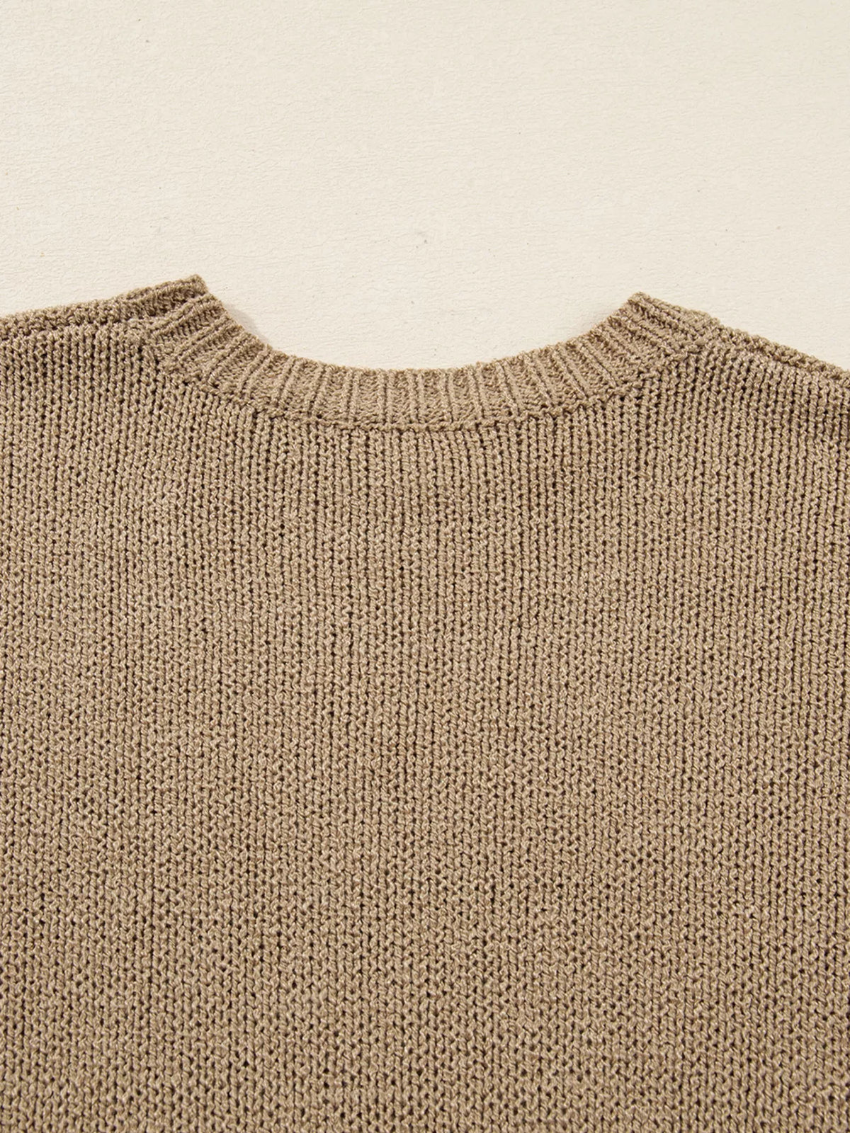 Oversized Drop-Shoulder Slouchy Sweater Dress in Camel