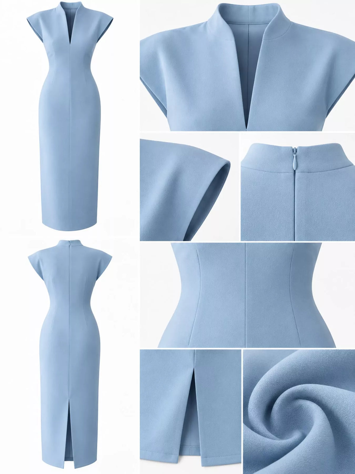 Slit Sleeveless Bodycon Midi Dress
