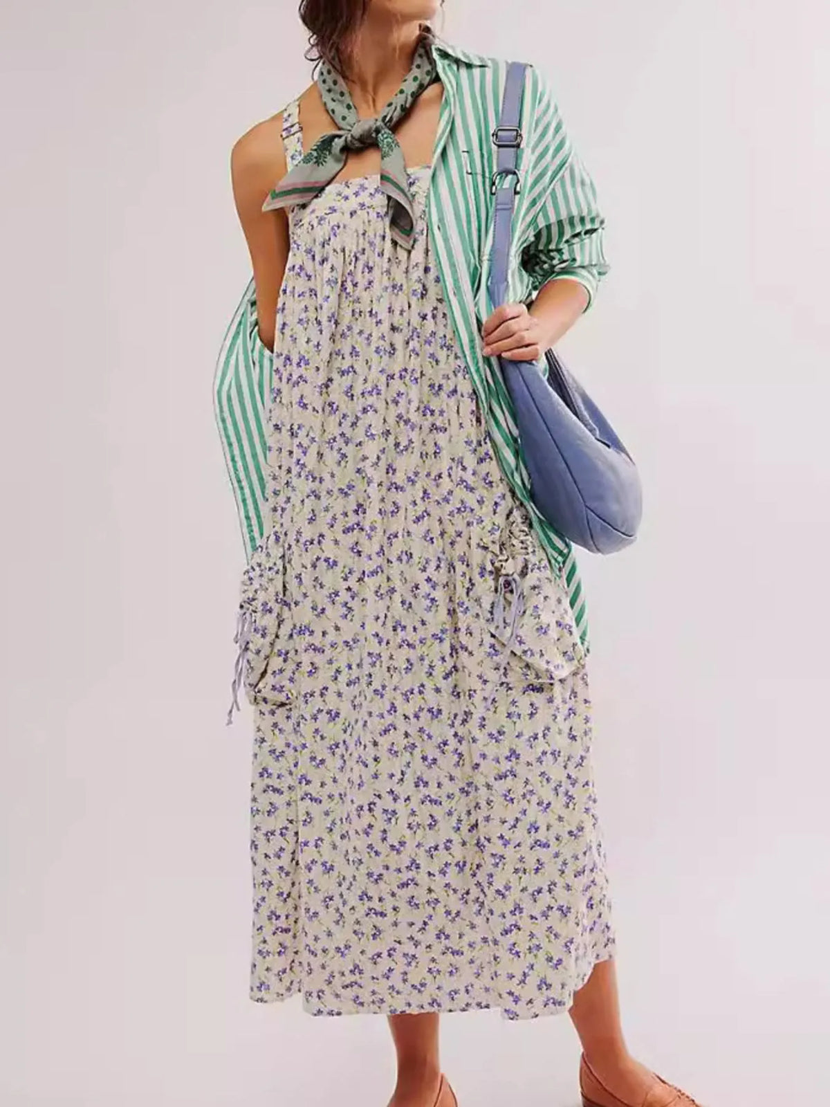 Floral Square-Neck Summer Dress