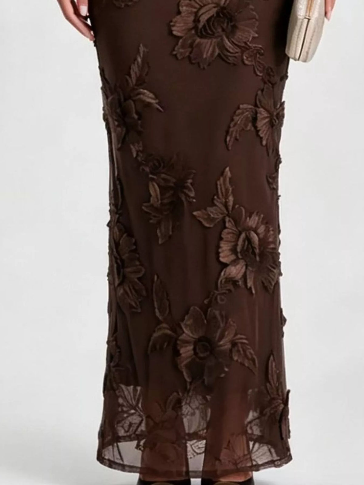 One-Shoulder Embroidered Maxi Dress