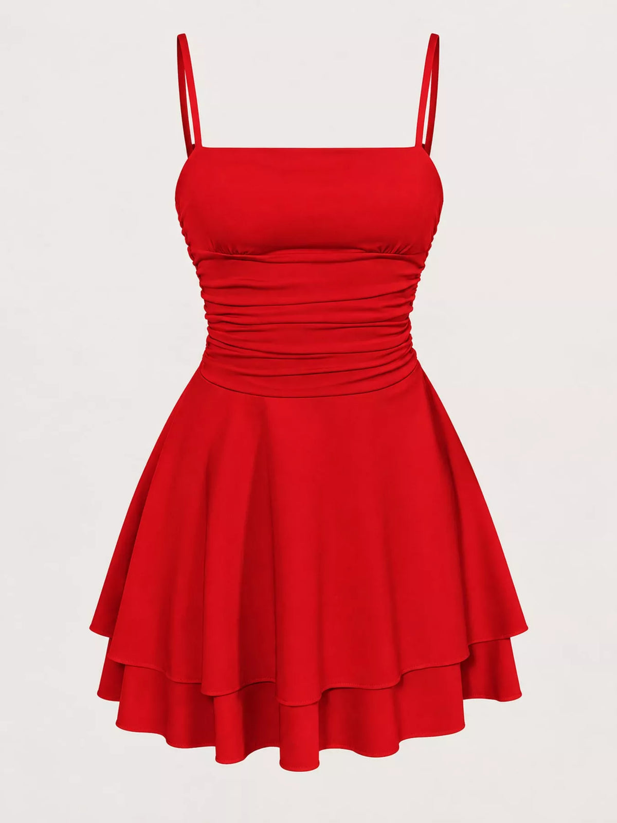 Ruched Spaghetti Strap Mini Dress