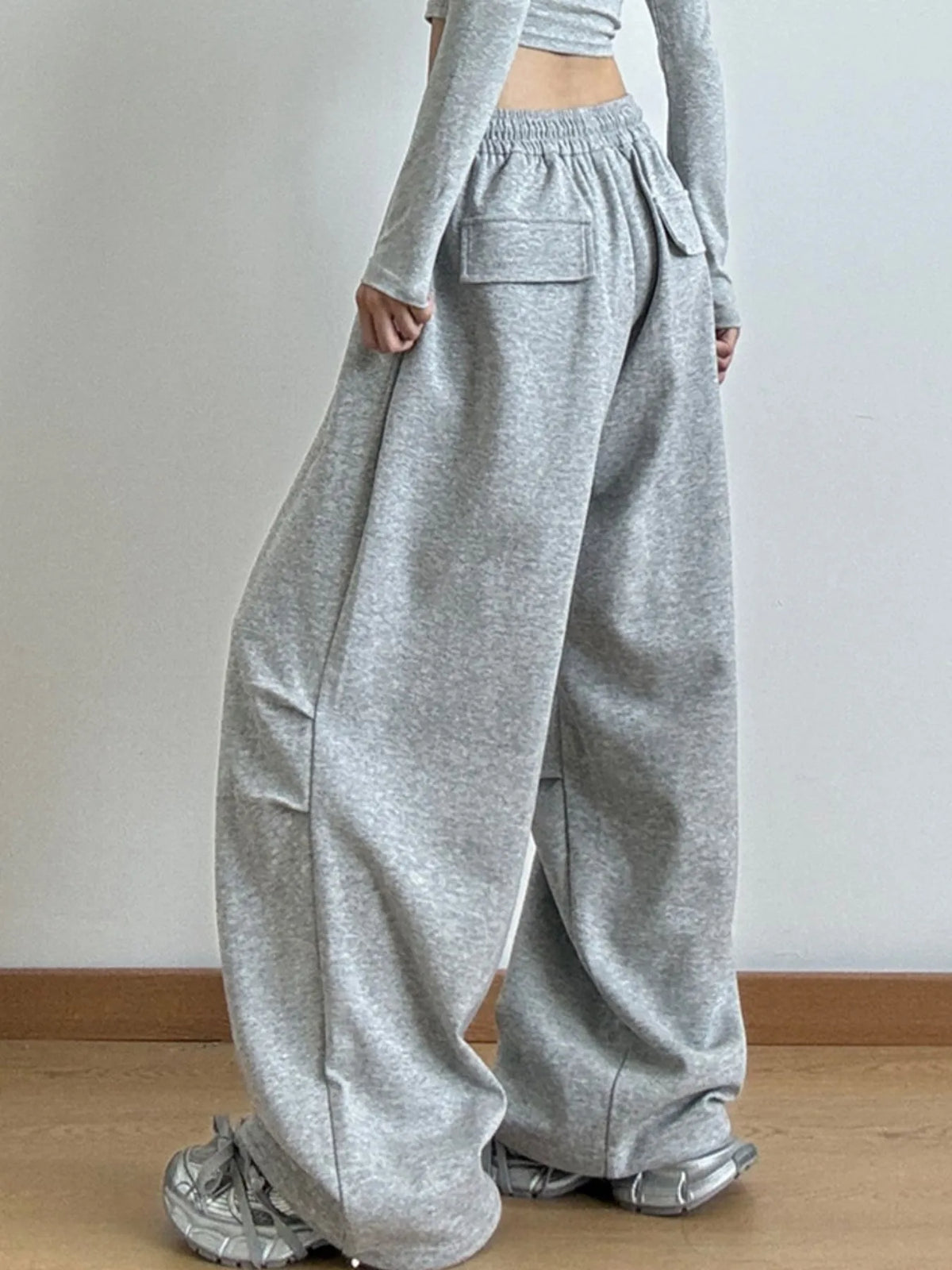 Wide Leg Pants with Drawstring Tie