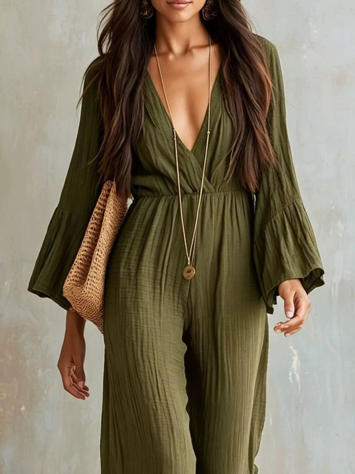 Flare Sleeve Jumpsuit