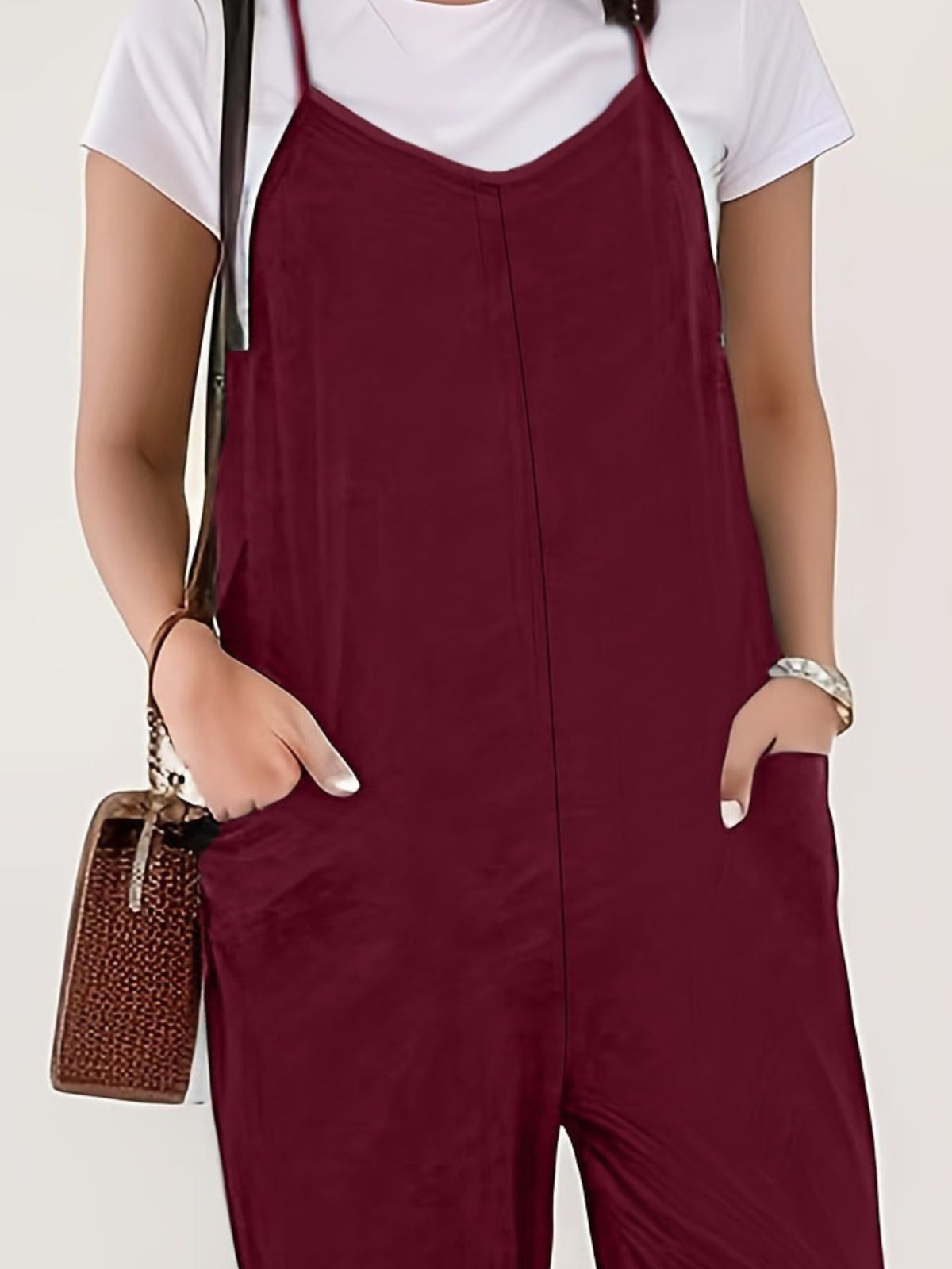 Casual Loose-Fit Spaghetti Strap Jumpsuit