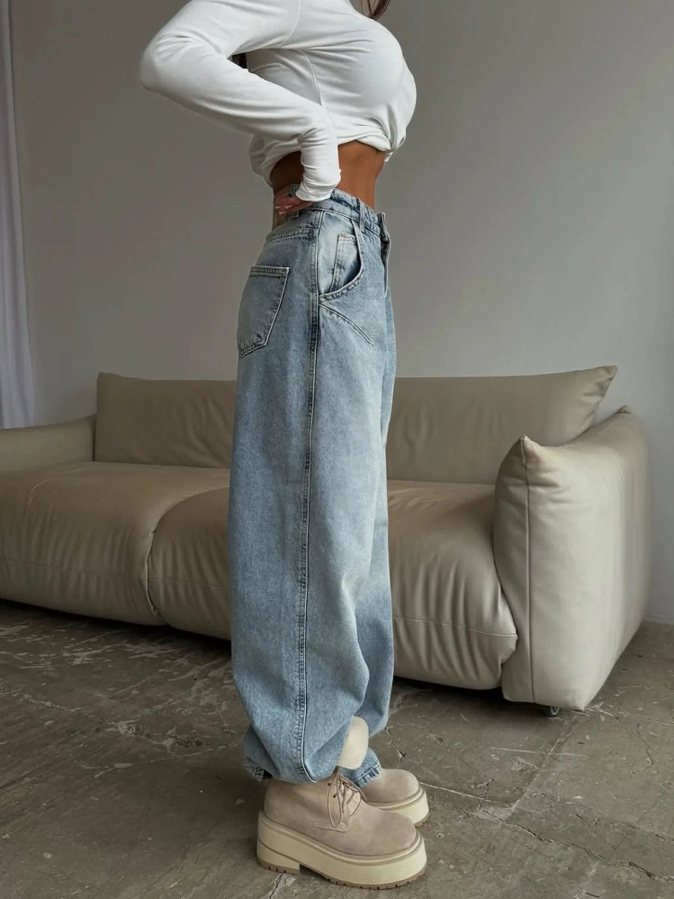 Wide Leg Jeans in Blue