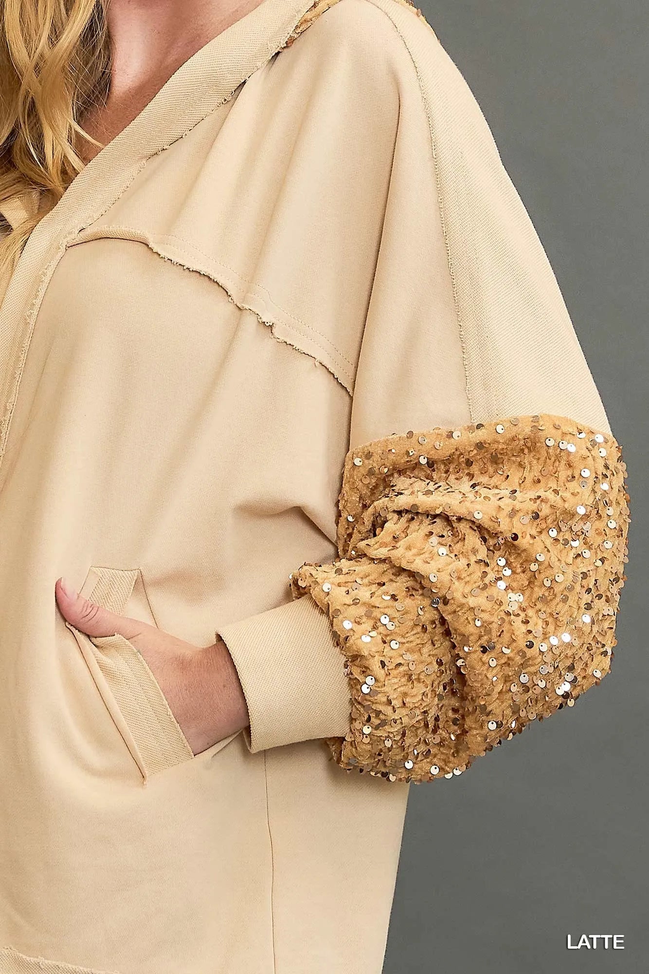 Umgee Oversized Fringe Jacket in Latte