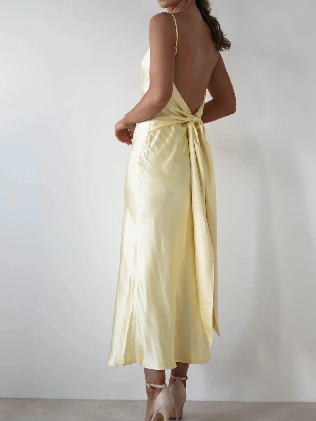 Backless Satin Cami Dress