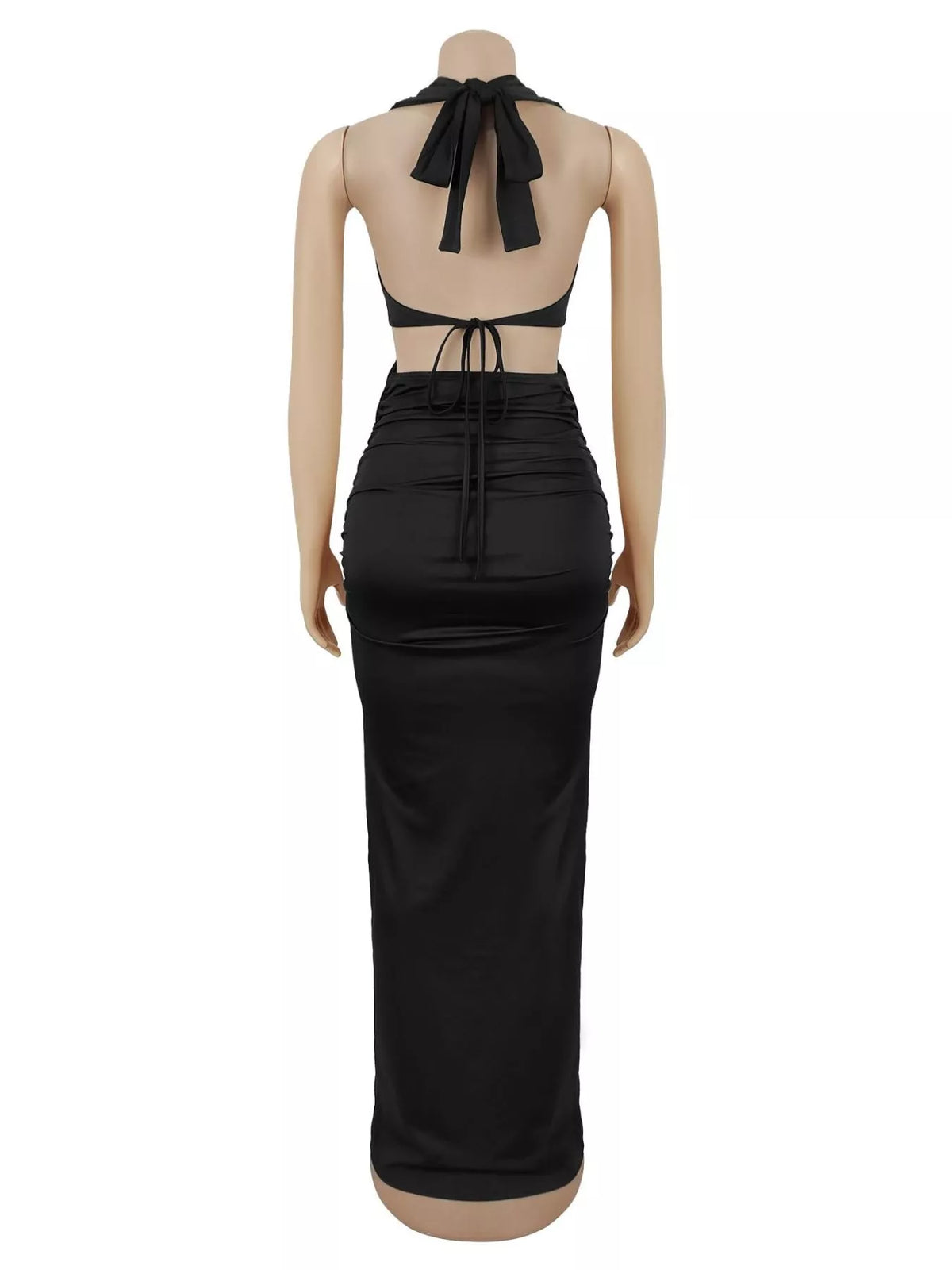 Backless Cut-Out Maxi Dress with Gold Hardware