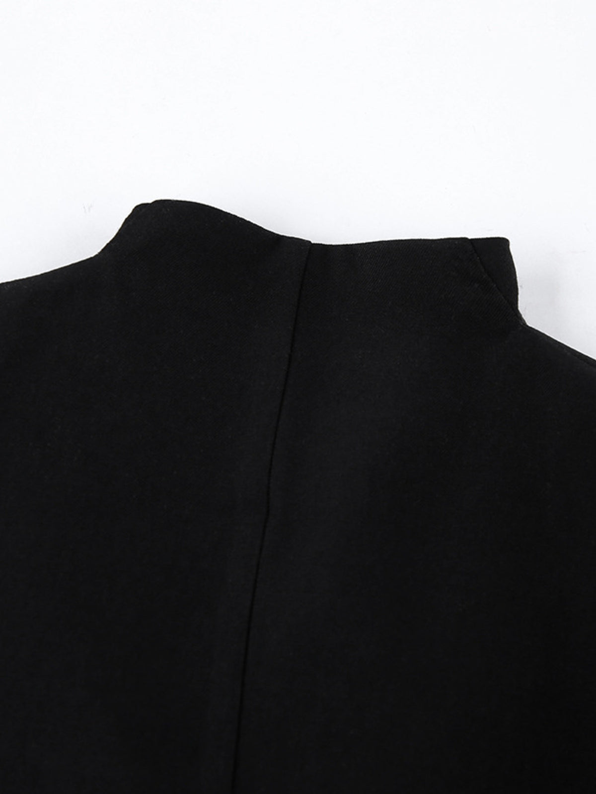 Pleated Single-Button Blazer Dress in Black