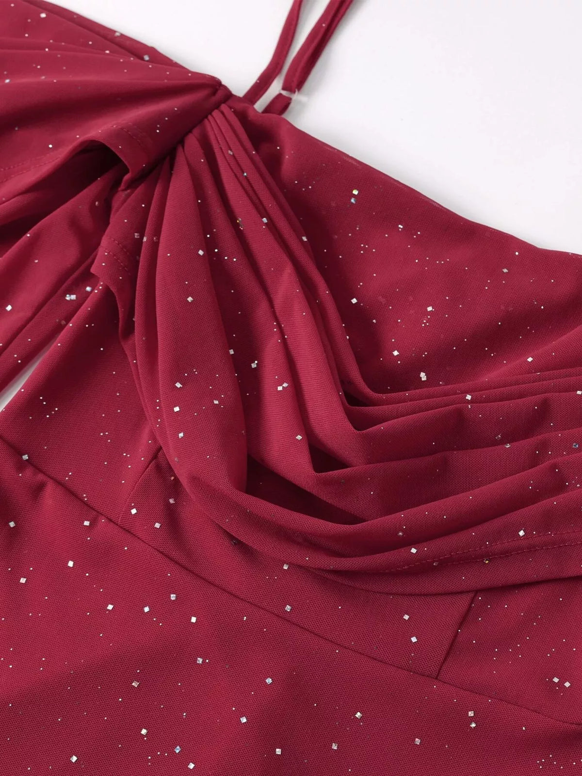 Long-Sleeve Glitter Mermaid Maxi Dress