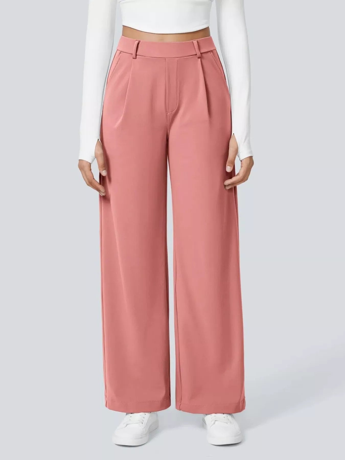 Pocketed Wide Leg Pants