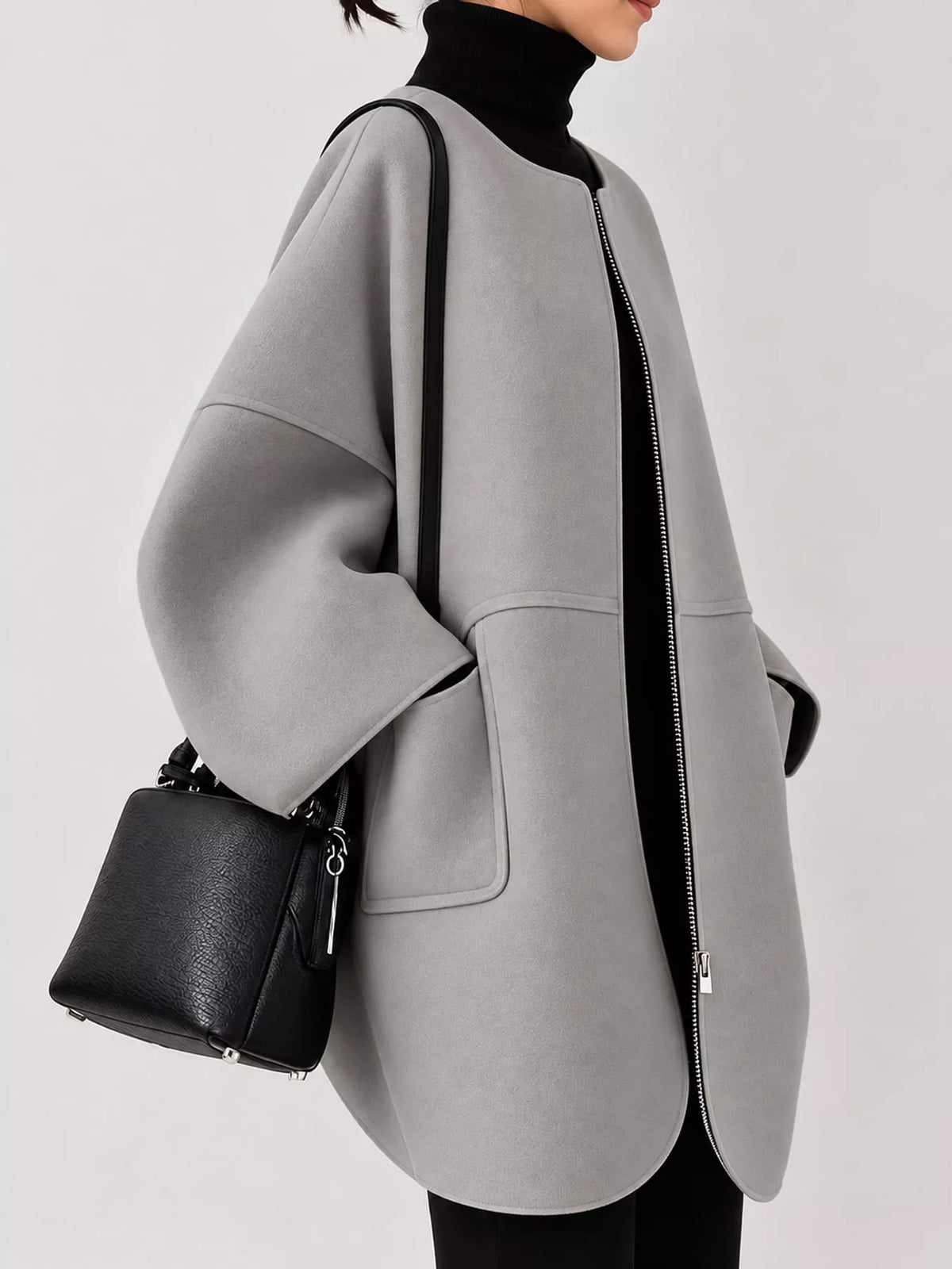 Minimalist Oversized Scuba-Style Coat