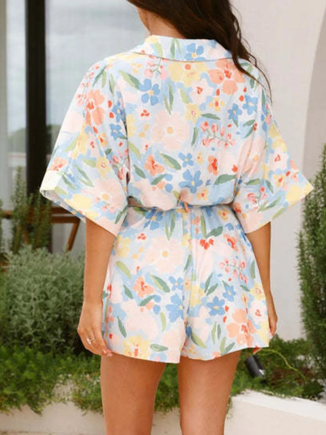 Tie-Waist Romper in Multicolor
