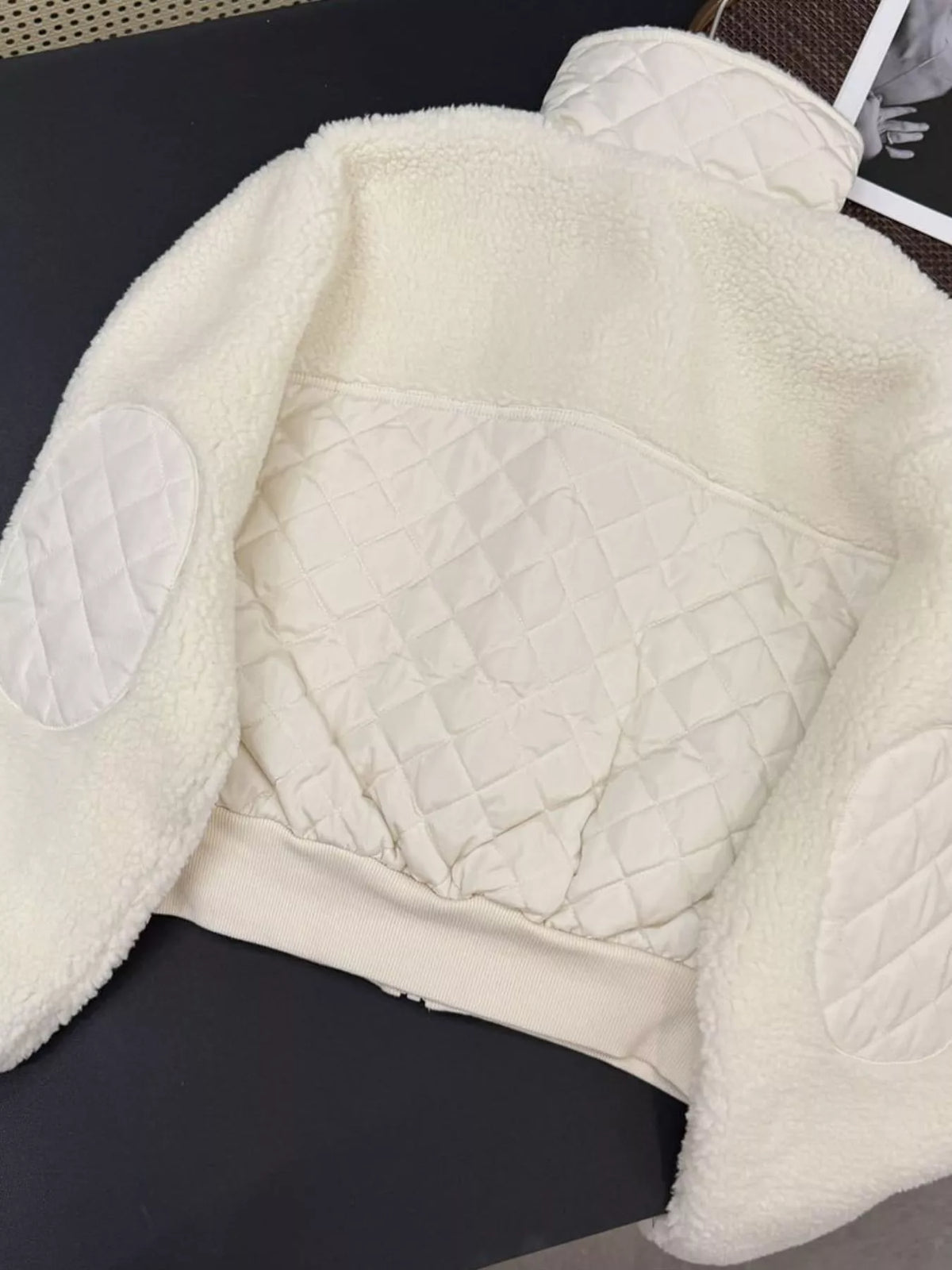 Sherpa Quilted Zip-Up Jacket
