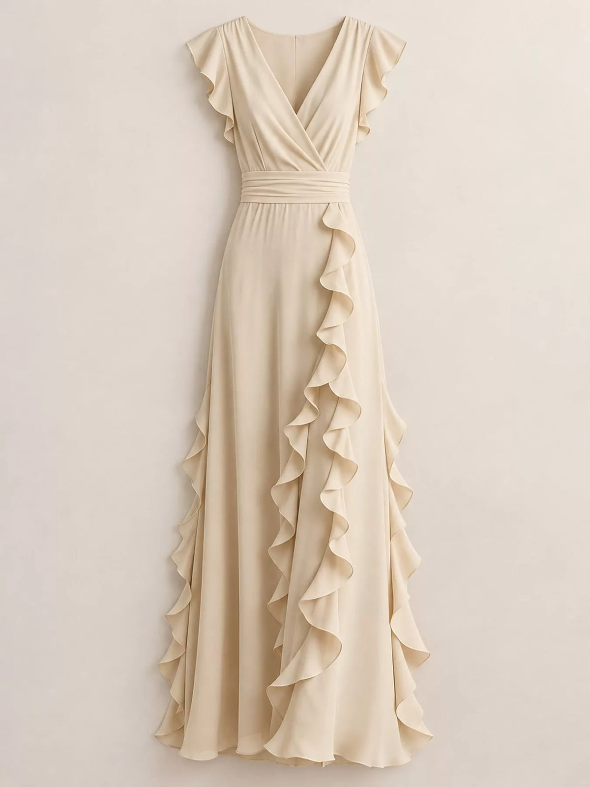 Ruffled Surplice Maxi Dress
