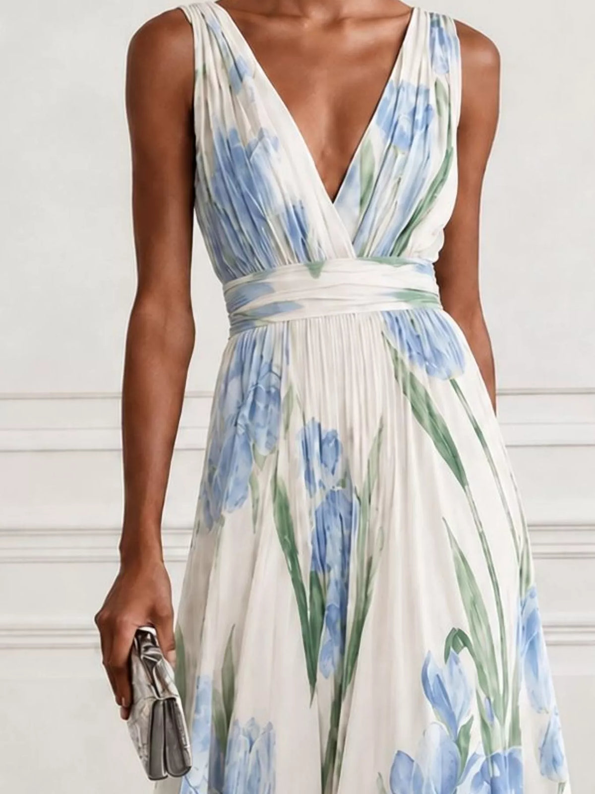 Plus Size Sleeveless Floral Maxi Dress