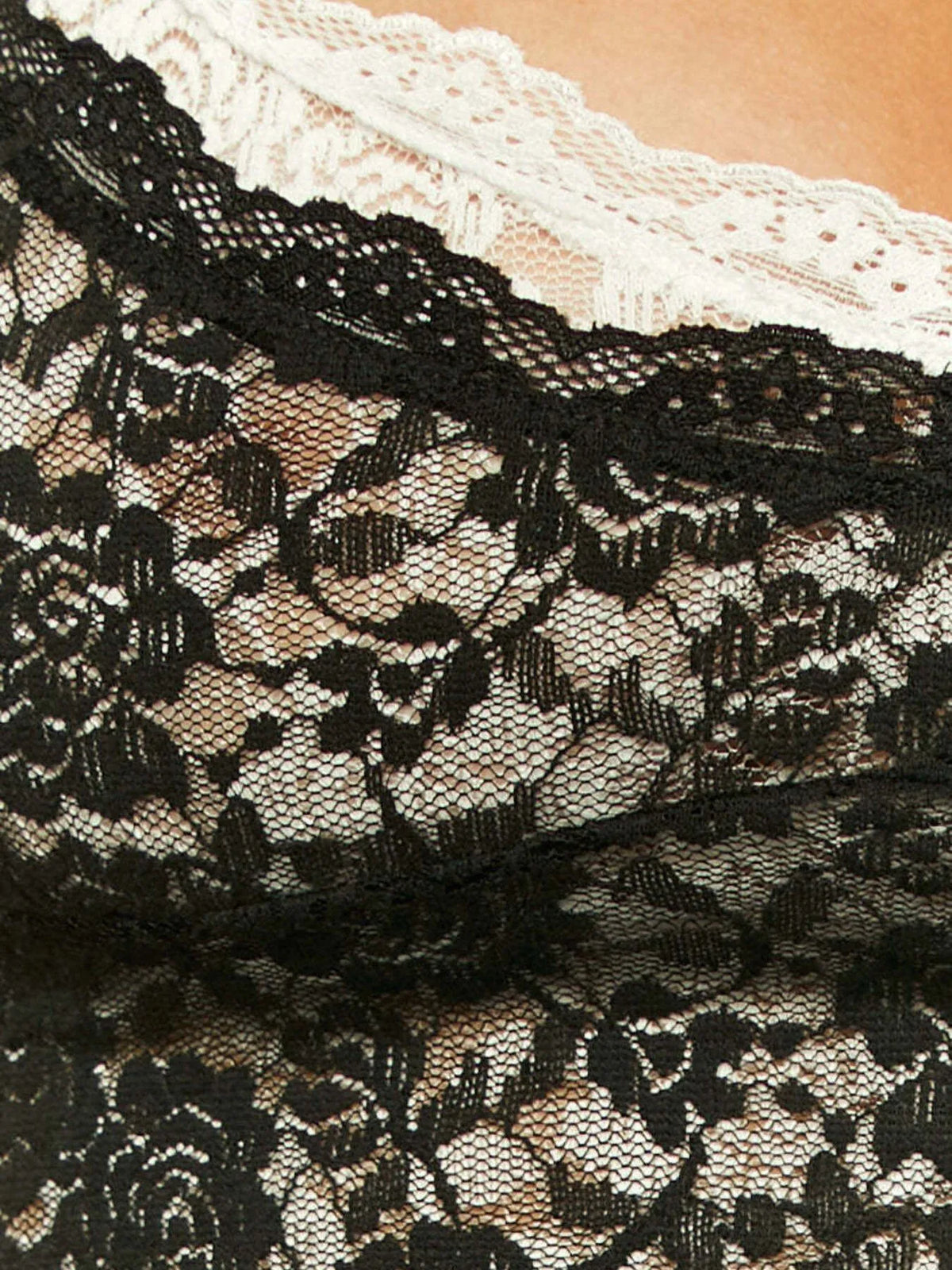 Lace Trim Cami Mini Dress in Black