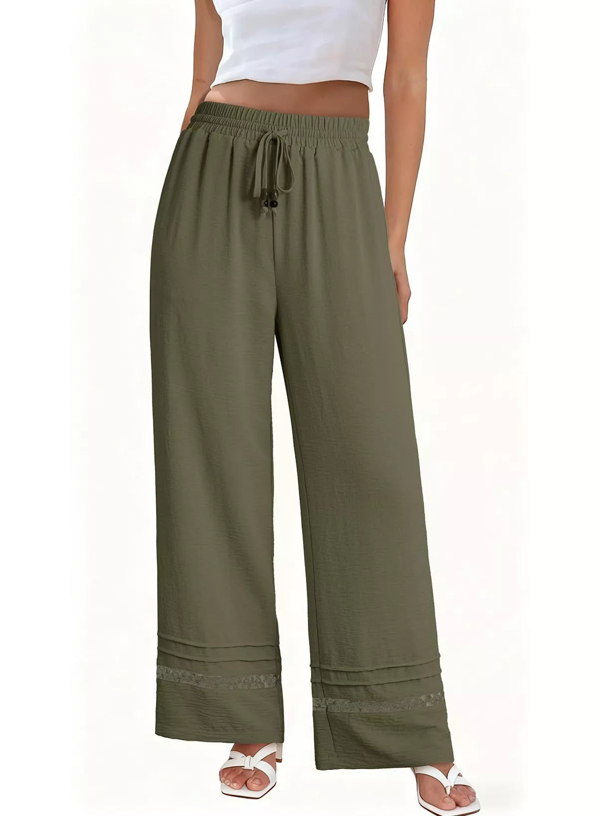 Tie-Waist Wide-Leg Pants