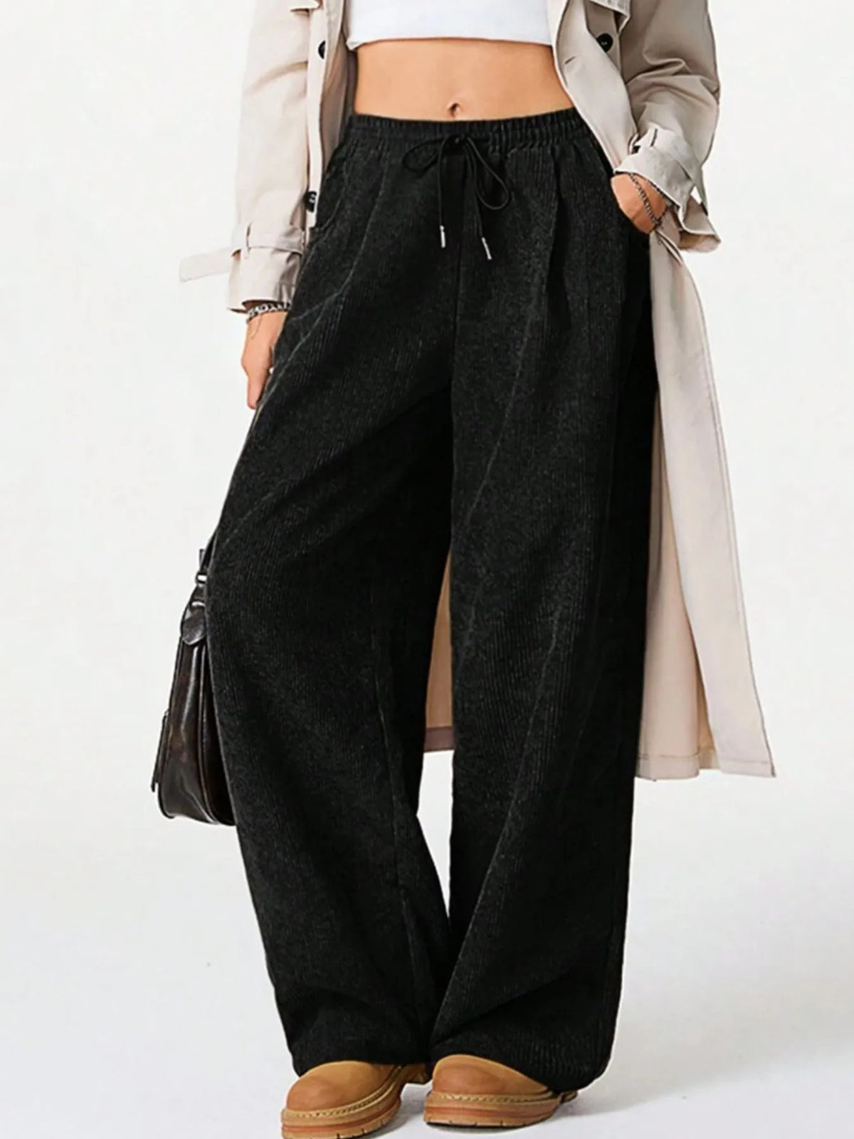 Drawstring Wide-Leg Pants