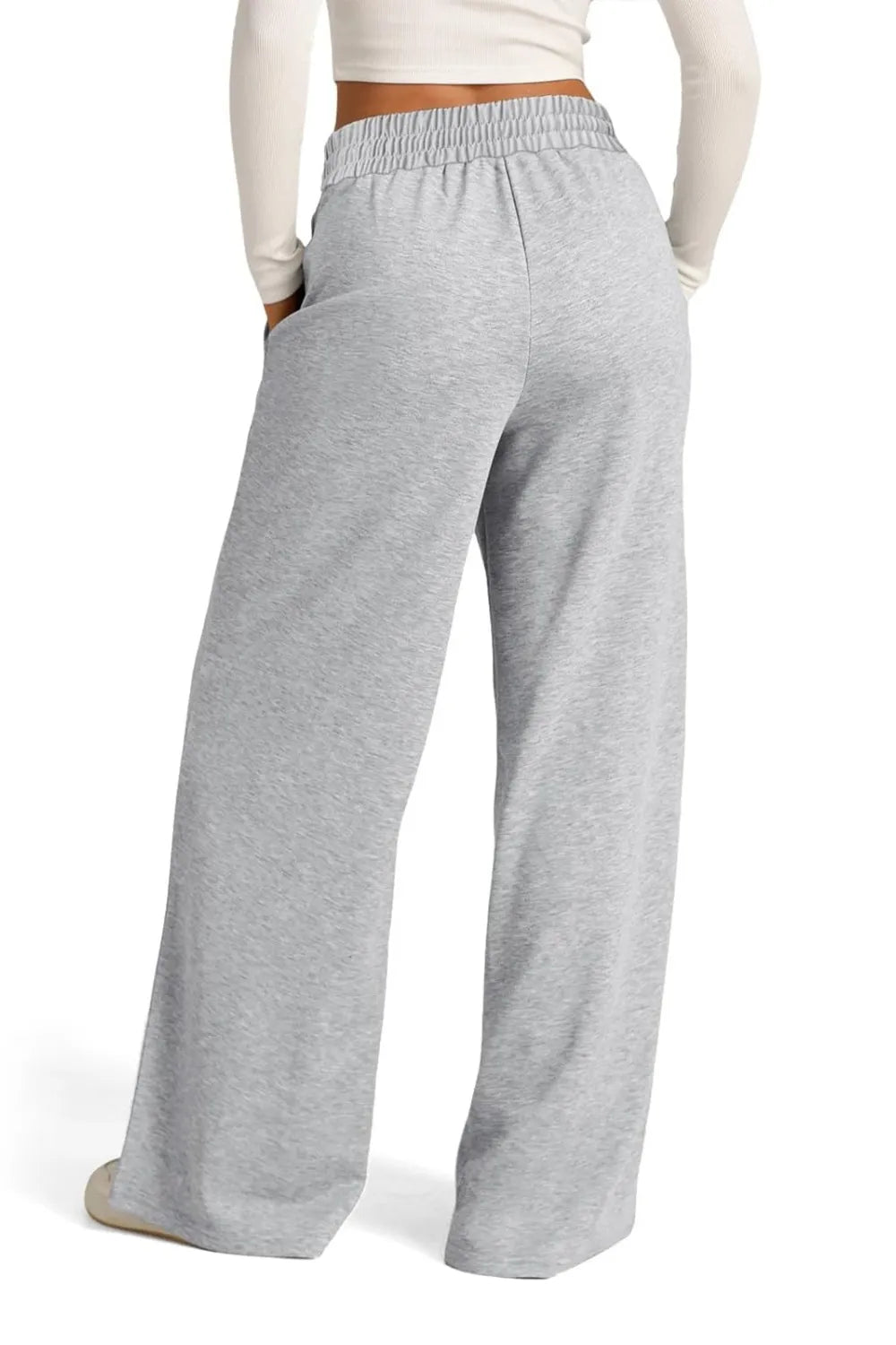 Drawstring Wide Leg Pants with Pockets