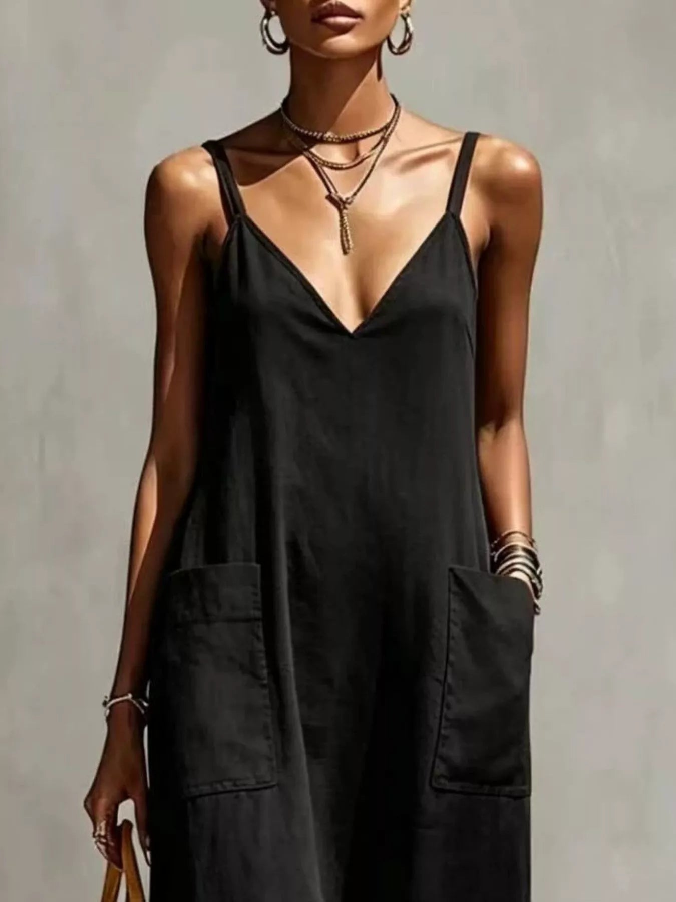 Fringe V-Neck Spaghetti Strap Dress