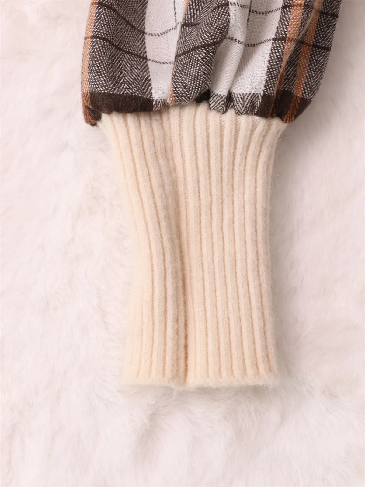 Plaid Long Sleeve Belted Sweater Dress
