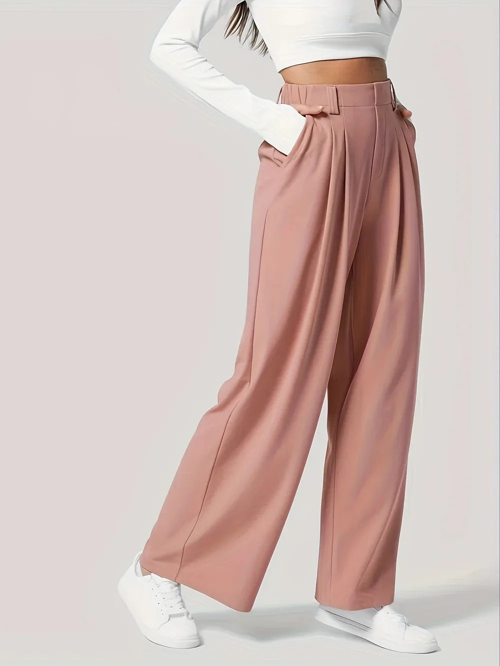 Wide-Leg Pants with Pockets