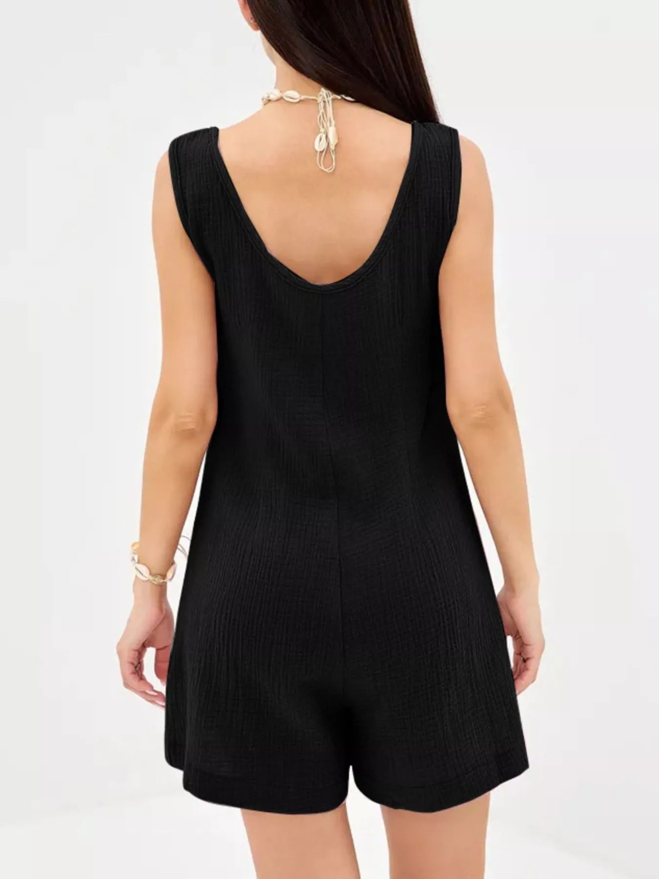 Button-Down Sleeveless Romper