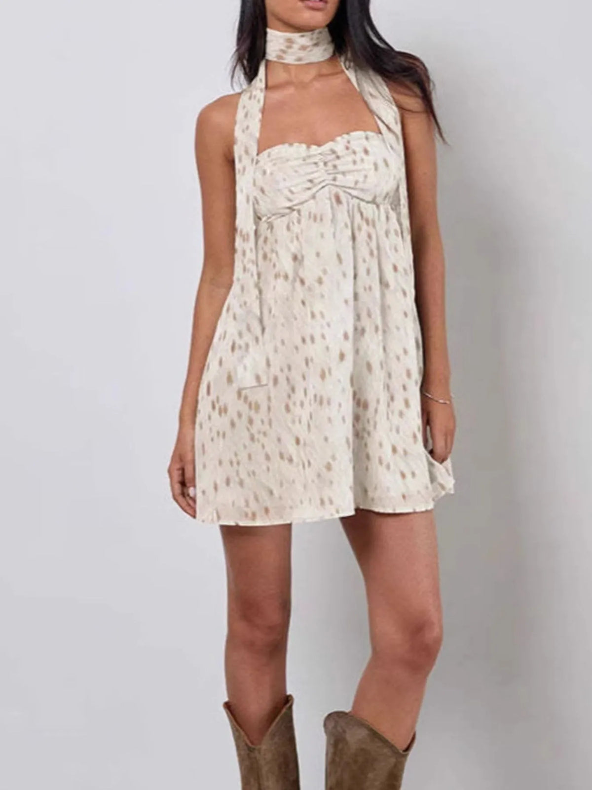 Sweetheart Neck Tube Mini Dress in Apricot