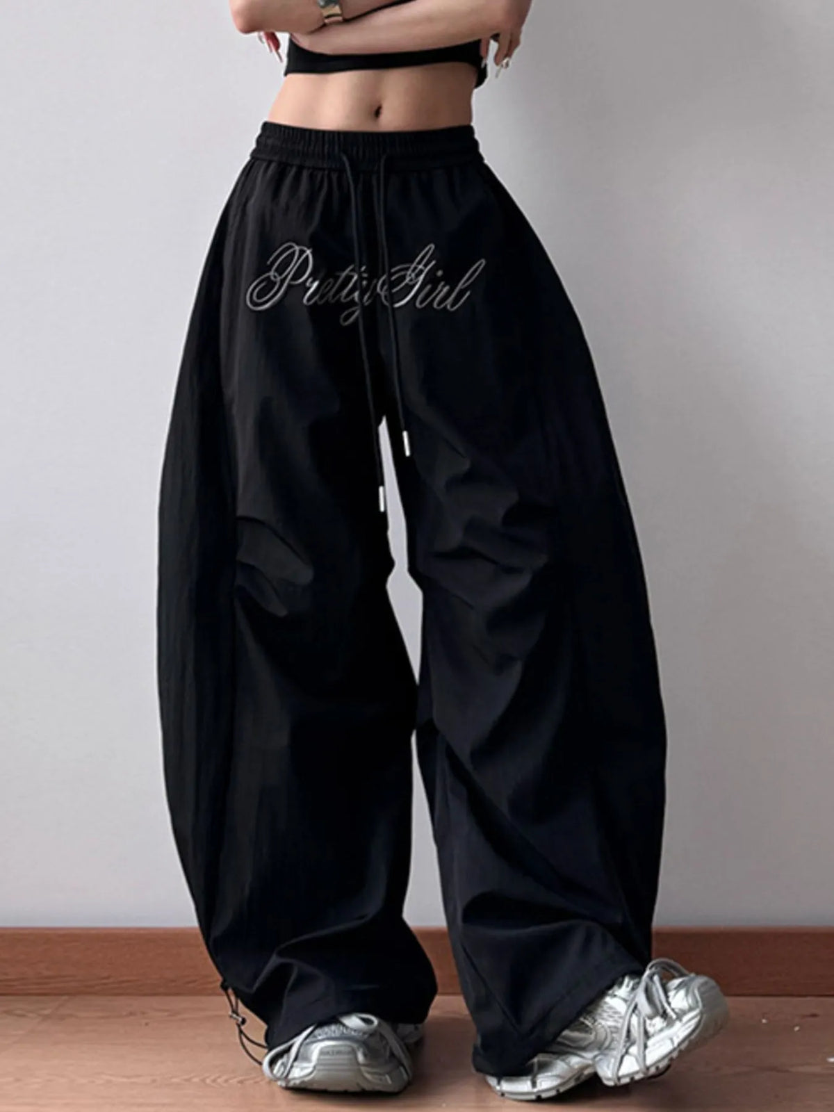 Oversized Wide Leg Pants with Drawstring