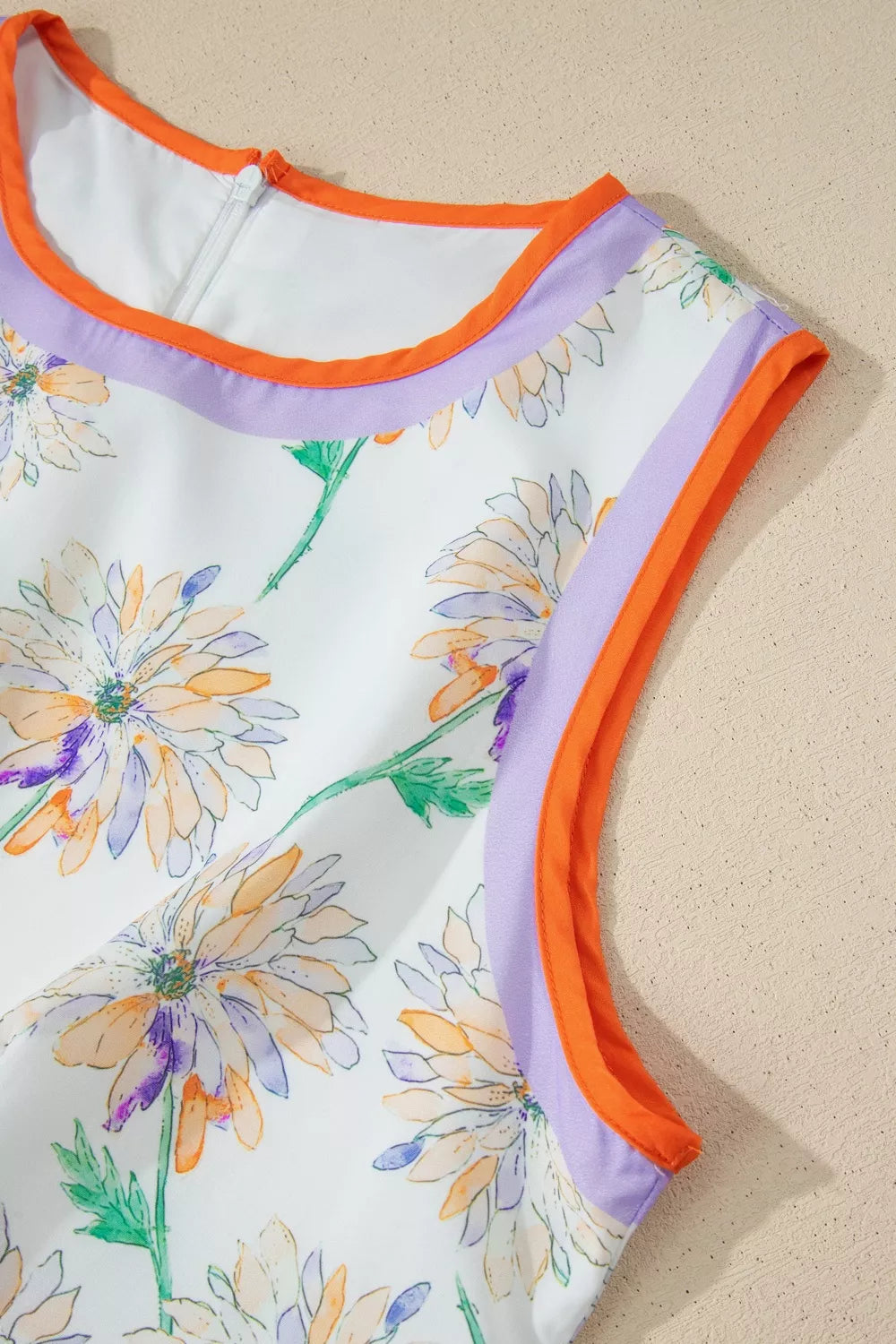 Belted Color Block Dress in Floral