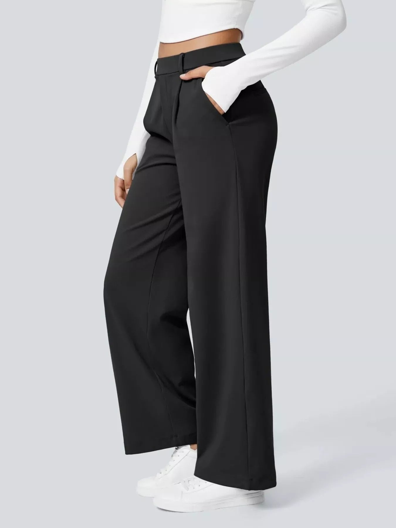 Pocketed Wide Leg Pants