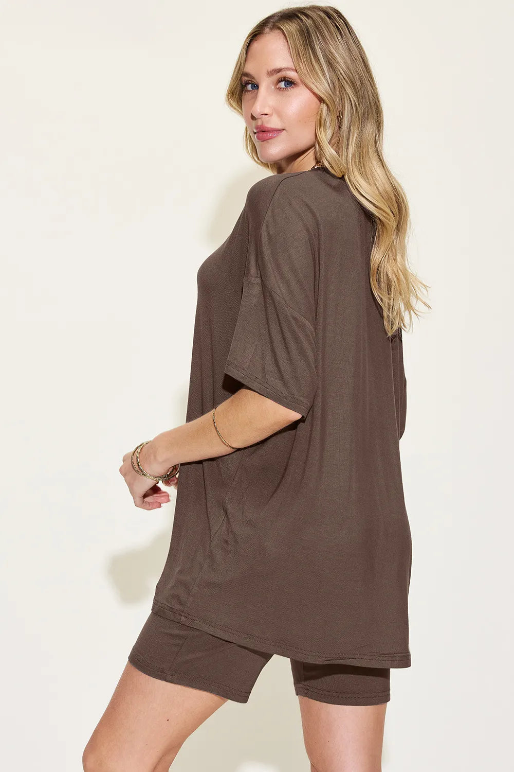 Basic Bae V-Neck Tee and Shorts Set