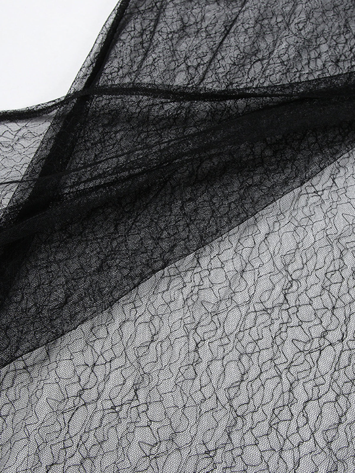 Lace Panel Midi Skirt in Black