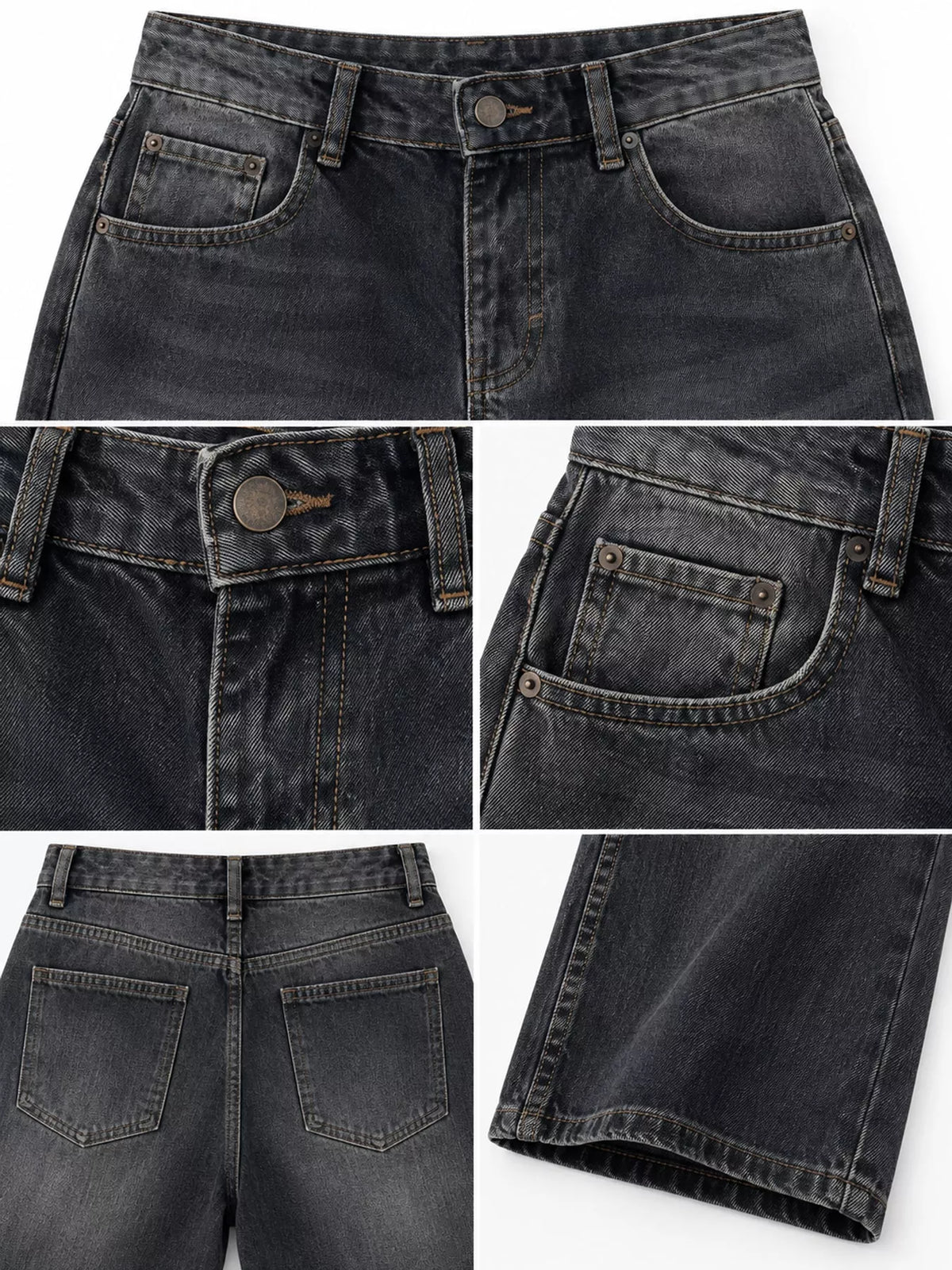 Wide-Leg Vintage Wash Jeans