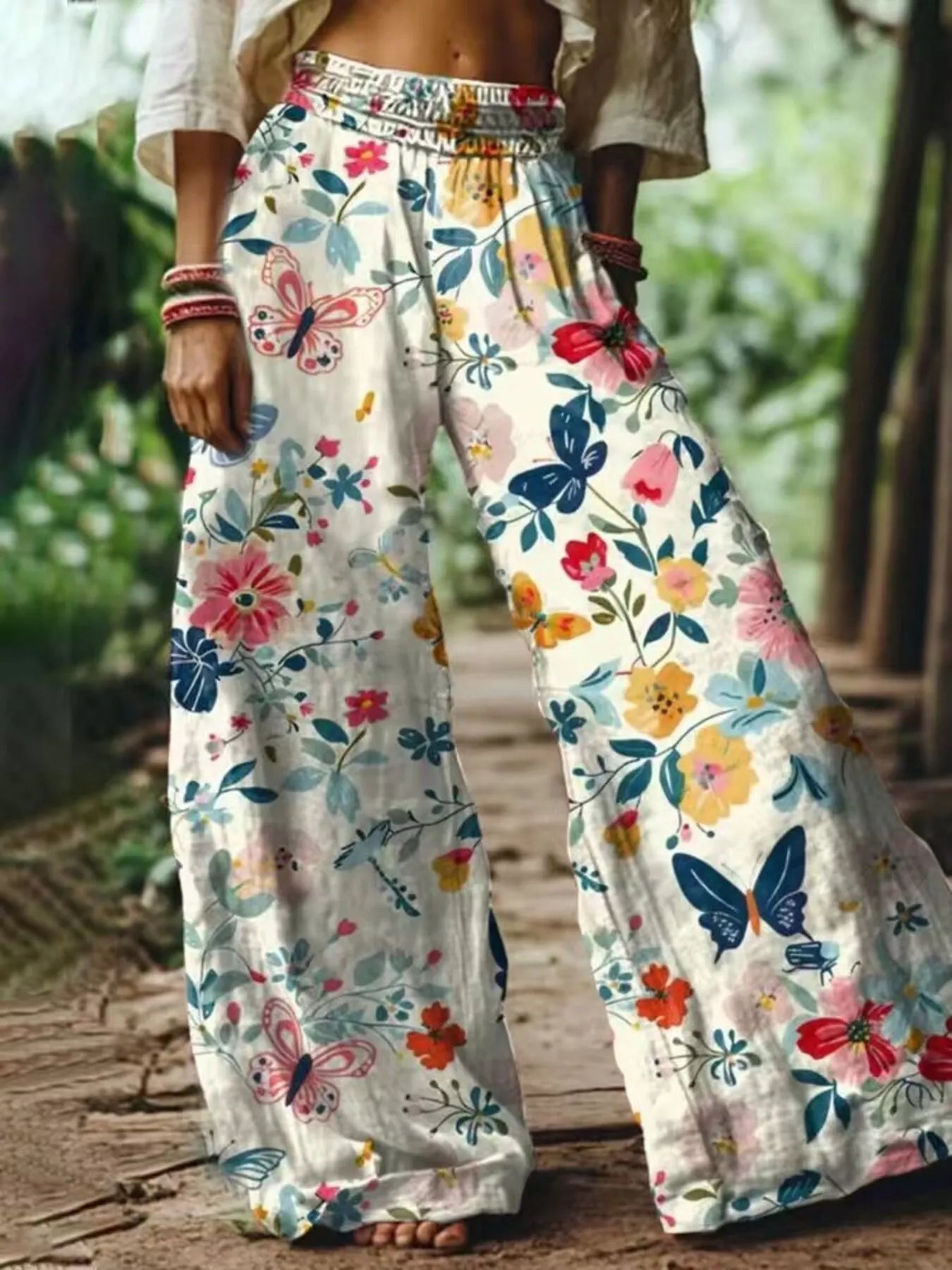 Floral Wide-Leg Pants