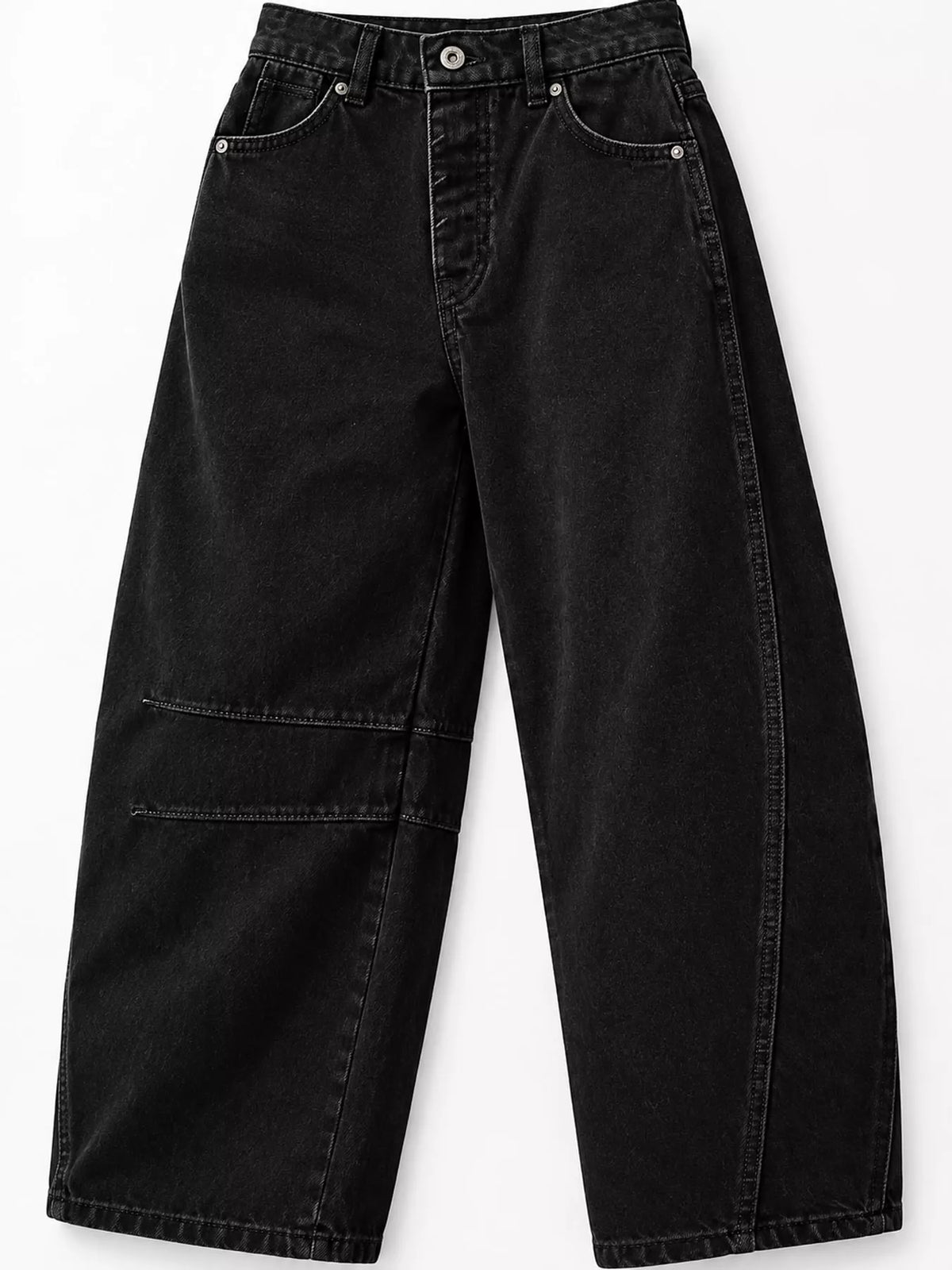 Washed Barrel-Leg Jeans