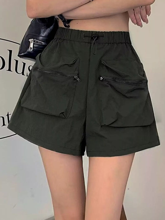 High Waist Cargo Shorts