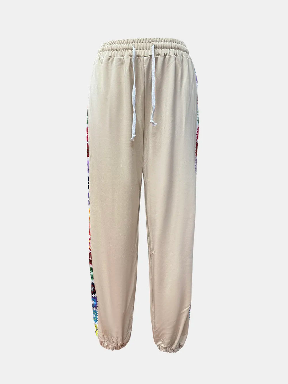 Drawstring High Waist Pants in Tan