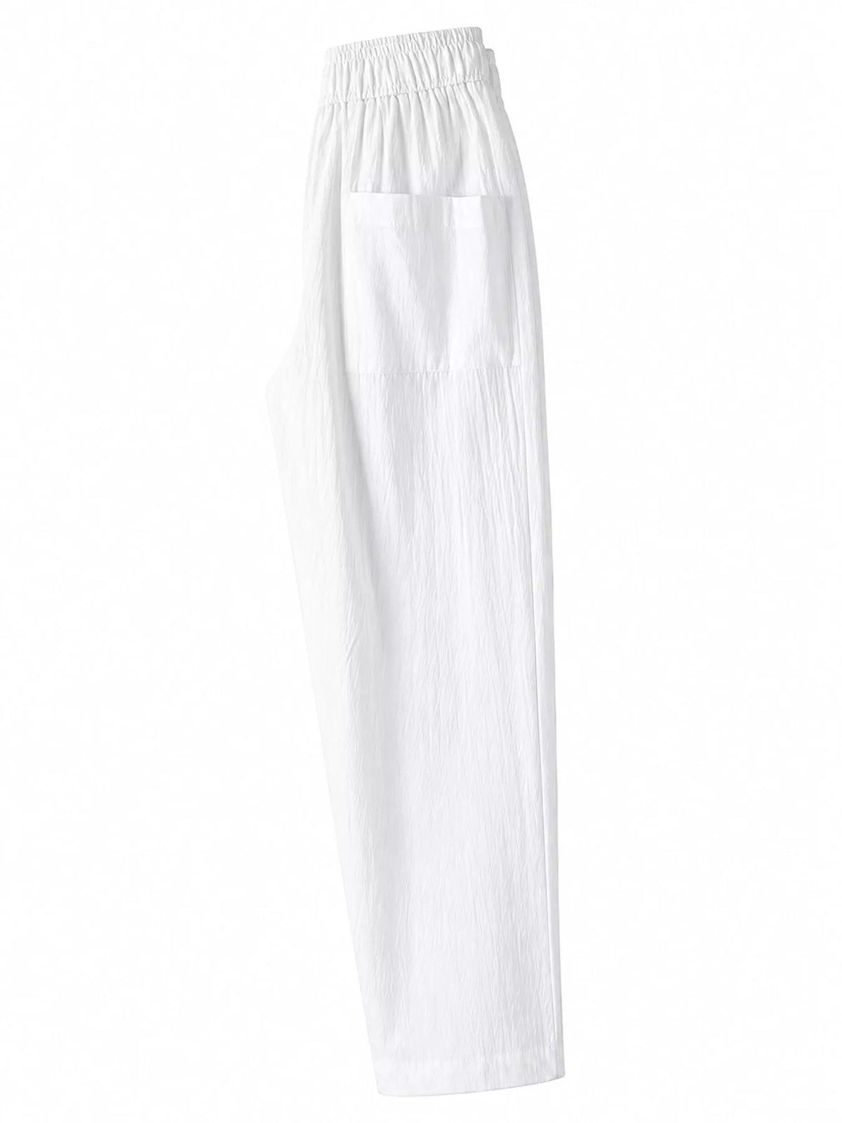 High-Waisted Elastic-Waist Harem Pants