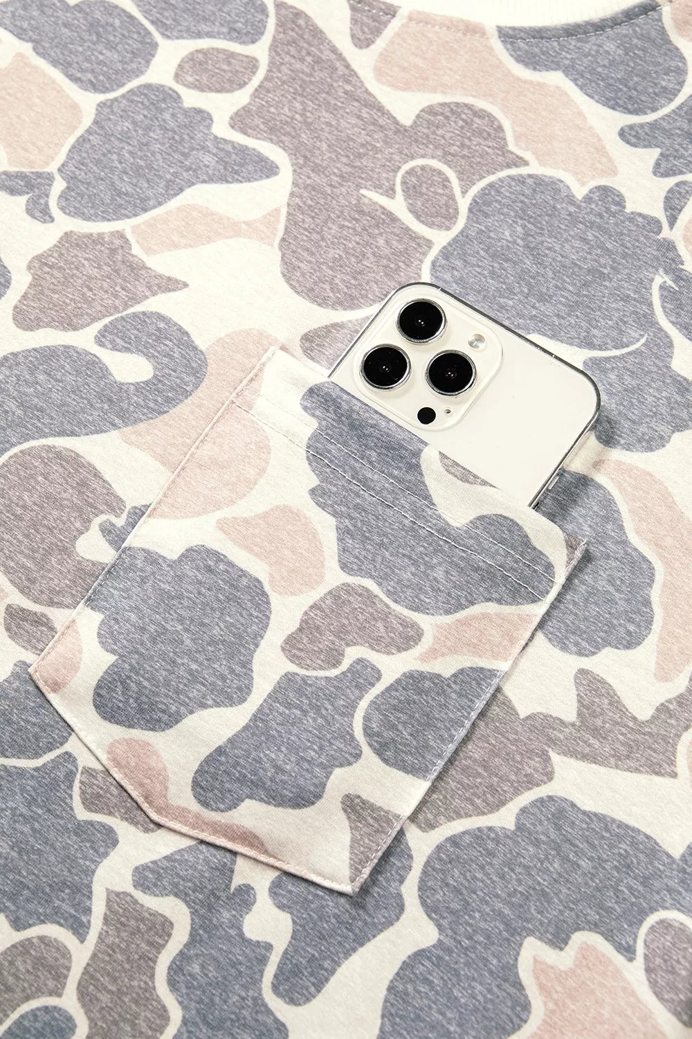 Botanical Camo Print Mini Dress in Gray