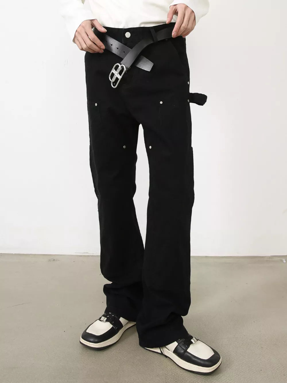 Rivet-Detailed Straight-Leg Jeans