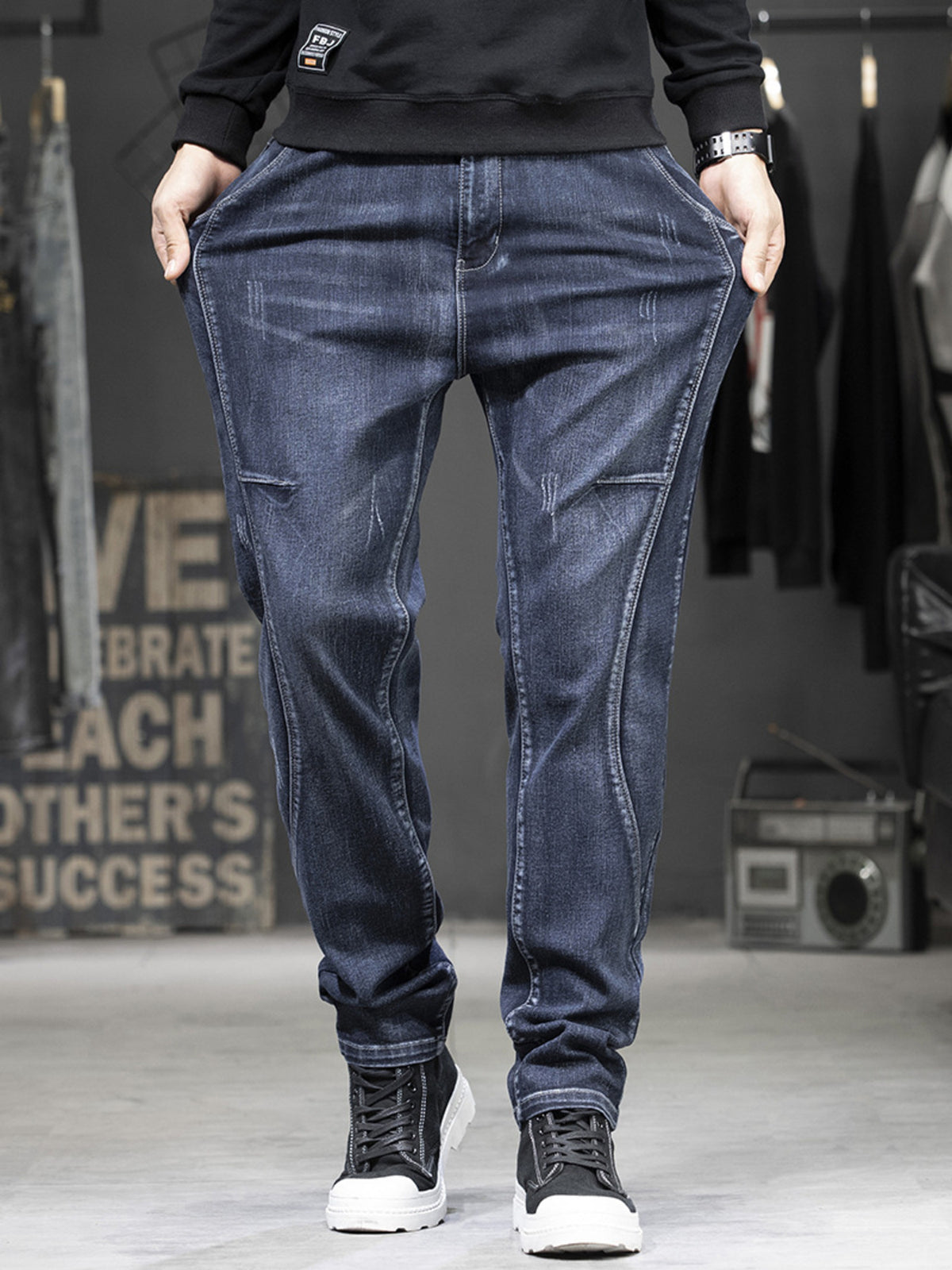 Washed Jeans in French Blue by True Self