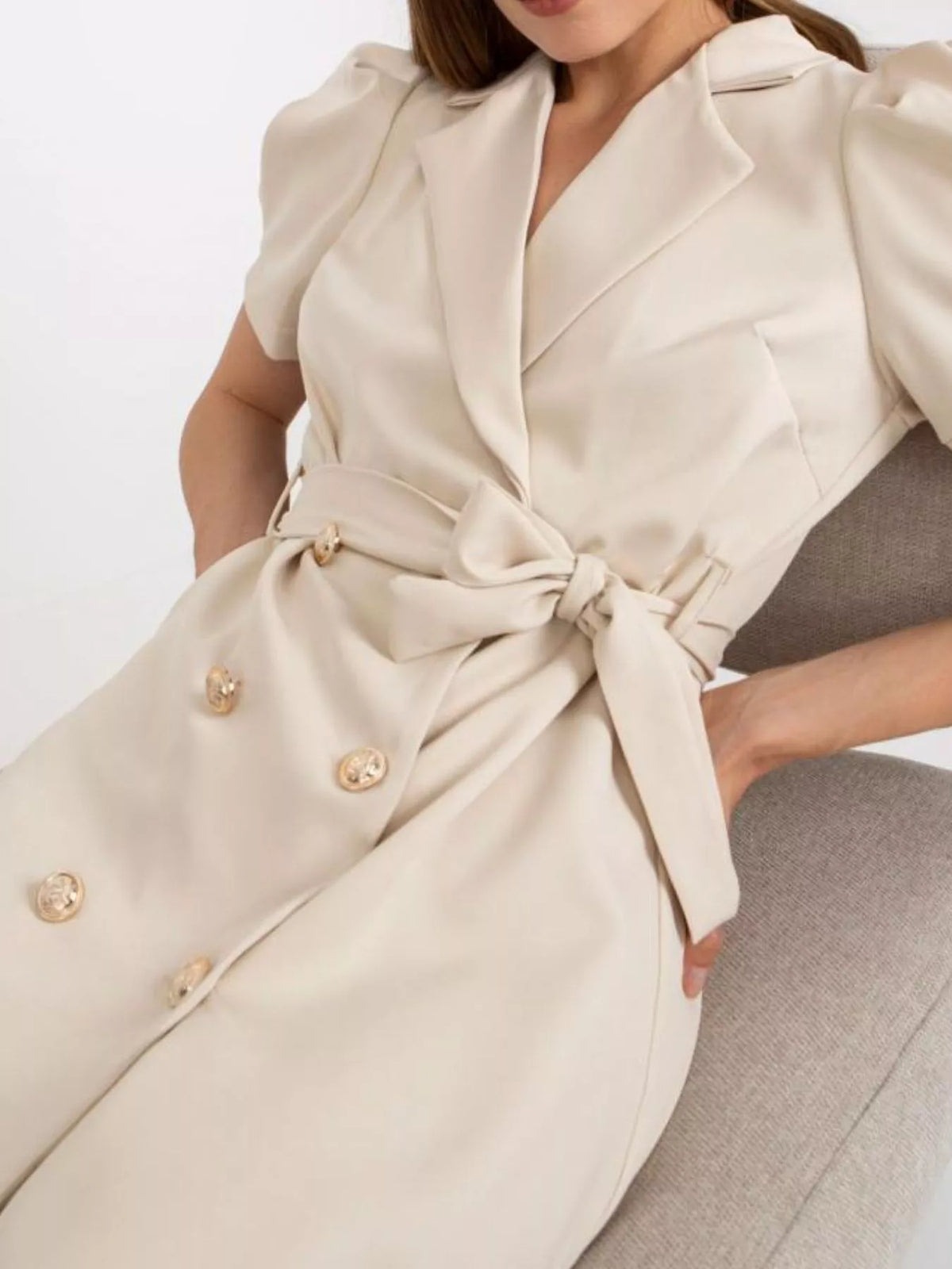 Blazer-Style Tie-Waist Mini Dress