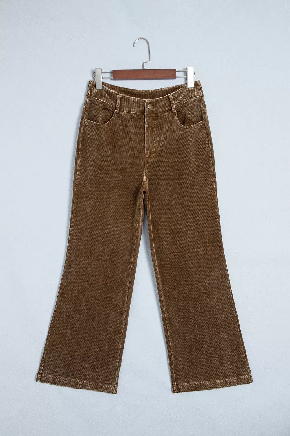 Corduroy Straight Leg Pants in Taupe